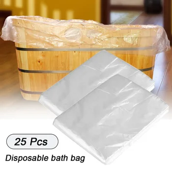 

25Pcs Disposable Bathtub Cover Liner Ultra Large Bathtub Liner Health Plastic Bag for Household and Hotel Bath Tubs