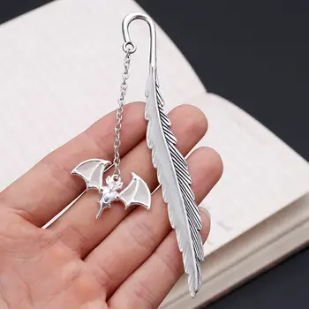 

Glow In The Dark Luminous Book Marker Creative Feather Bat Bookmark Label School Office Stationery XXUC