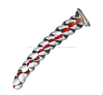 CW0176 Spiral Penis Dildo Glass 19cm Long Thick Sex Toy 2