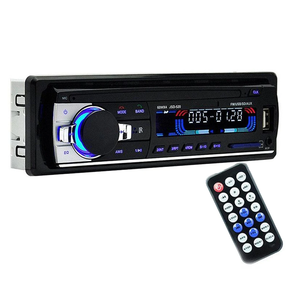 Автомобильный аудио стерео приемник In-dash 1 Din FM Aux вход SD USB TF карта радио плеер 12V