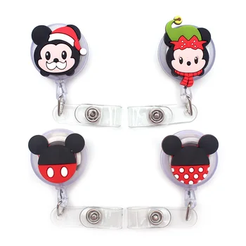 

Cute Cartoon Christmas Style Retractable Creative Card Holder Badge Reel Nurse Exhibition Enfermera Girl Name Card Chest Boy