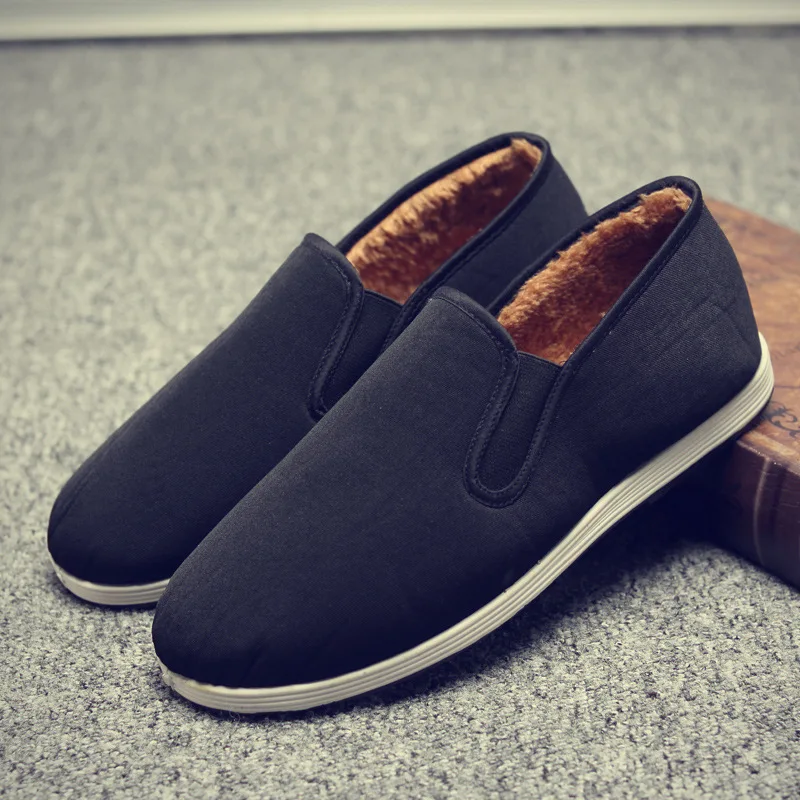 

Old Beijing Cloth Shoes Men's Autumn And Winter New Style Tendon Anti-slip plus Velvet Casual Men's Cotton-padded Shoes Phase Co