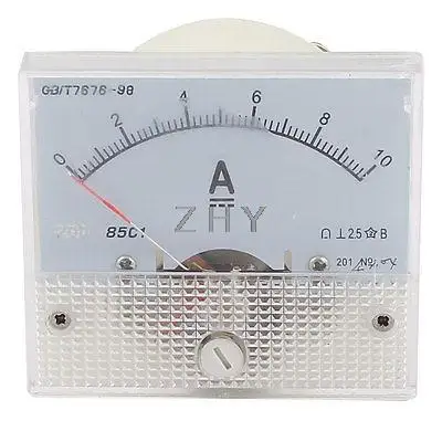 

Rectangle DC 0-10A Ammeter Gauge Analog Current Panel Meter 85C1