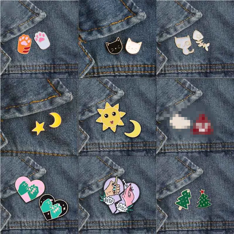 Модная симпатичная брошь 9 стилей заколки Луна солнце фекал сердце