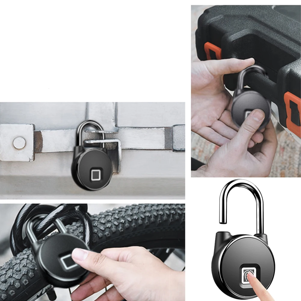 

Fingerprint Lock Electronic Smart Padlock Anti Theft USB Rechargeable Travel Security Portable Keyless Waterproof Luggages Home