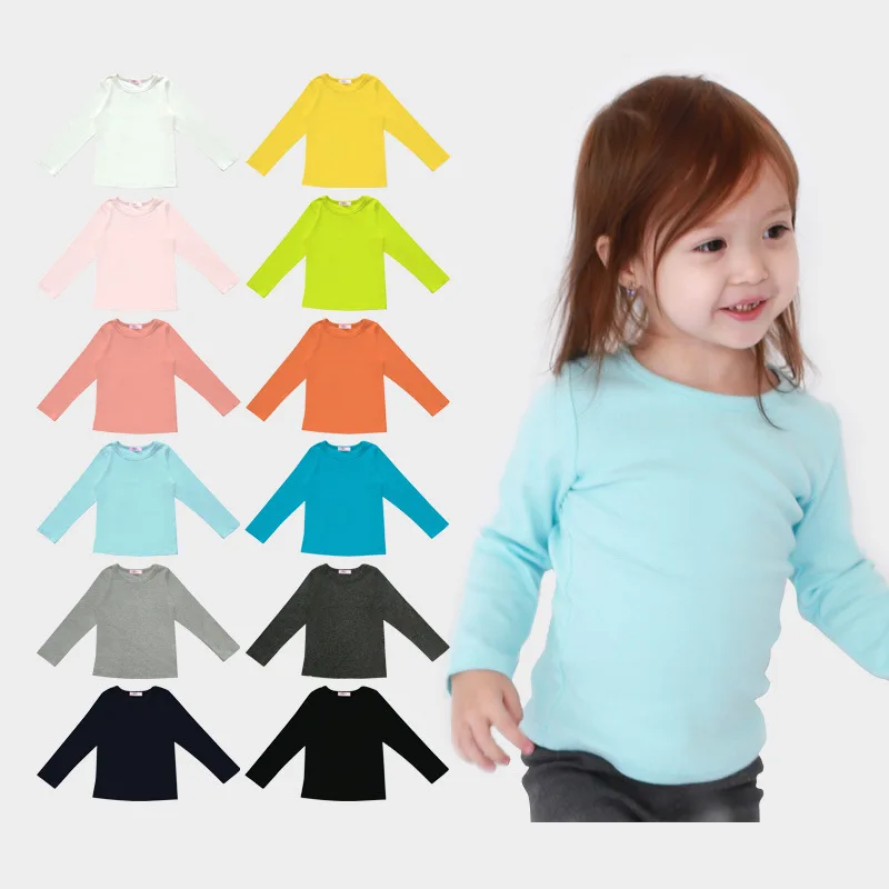 Новая детская одежда, футболка для мальчиков и девочек, разноцветная детская одежда на выбор, футболки, 10 цветов, базовая футболка