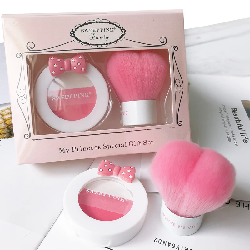 

TT, Милая Кисть для румян и пудры, маленькая портативная Кисть для макияжа, один подарочный набор для начинающих