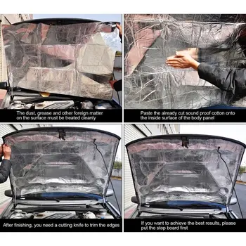 

Car-Styling Car Hood Engine Firewall Heat Mat Deadener Sound Insulation Deadening Aluminum Foil Sticker Shield Mat