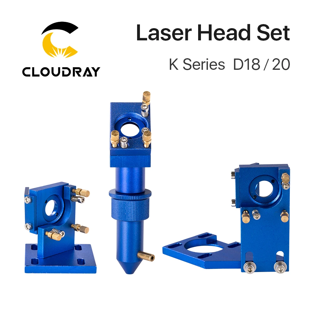 Cloudray K Series CO2 Laser Head Set D12 18 20 Lens for 2030 4060 K40 Laser Engraving Cutting Machine