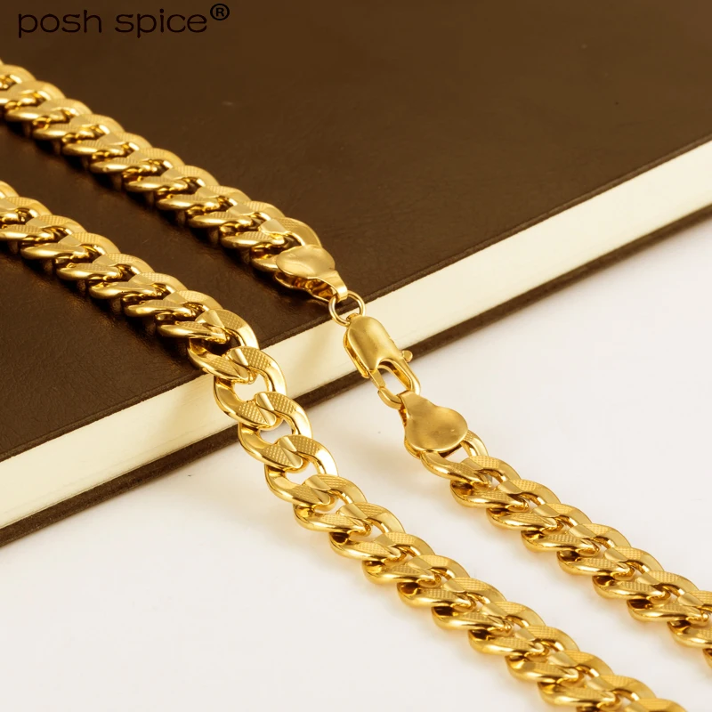 

Golden Necklace Men and Women Figaro Rope Cuban Chain Necklace Men's Necklace Fashion Gift Jewelry Hip Hop