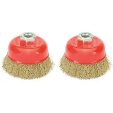 2pcs гофрированные щетки колеса провода нержавеющей стали для скамейки точильщика удаления ржавчины