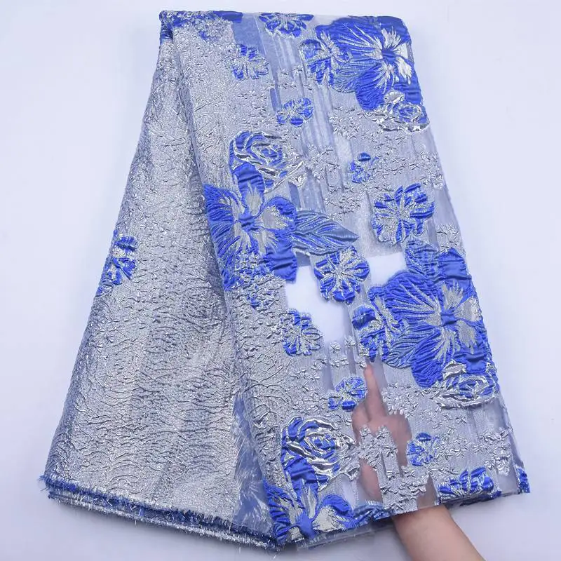 

Silvered African Blue Lace Fabric 2020 High Quality French Lace Fabric With Sequins Nigerian Mesh Lace Fabrics For Dresses S1880