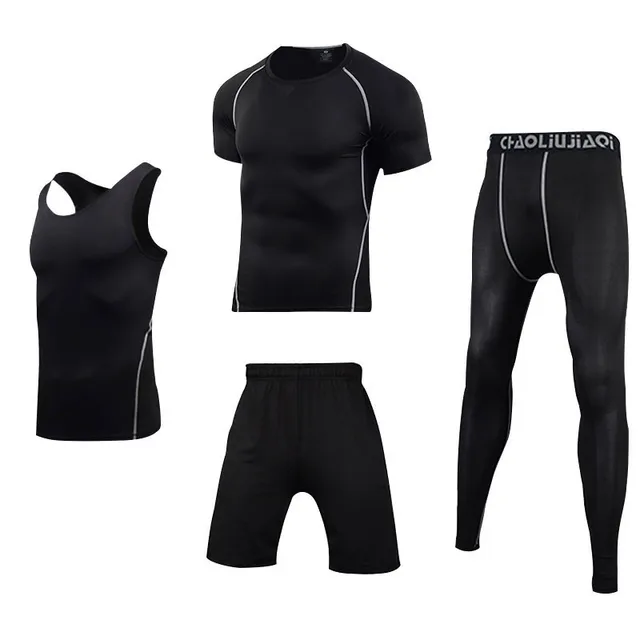 Men Sportswear Compression Sport Suits Quick Dry Running Sets Clothes Sports Joggers Training Gym Fitness Tracksuits Running Set Men sportswear 4-1