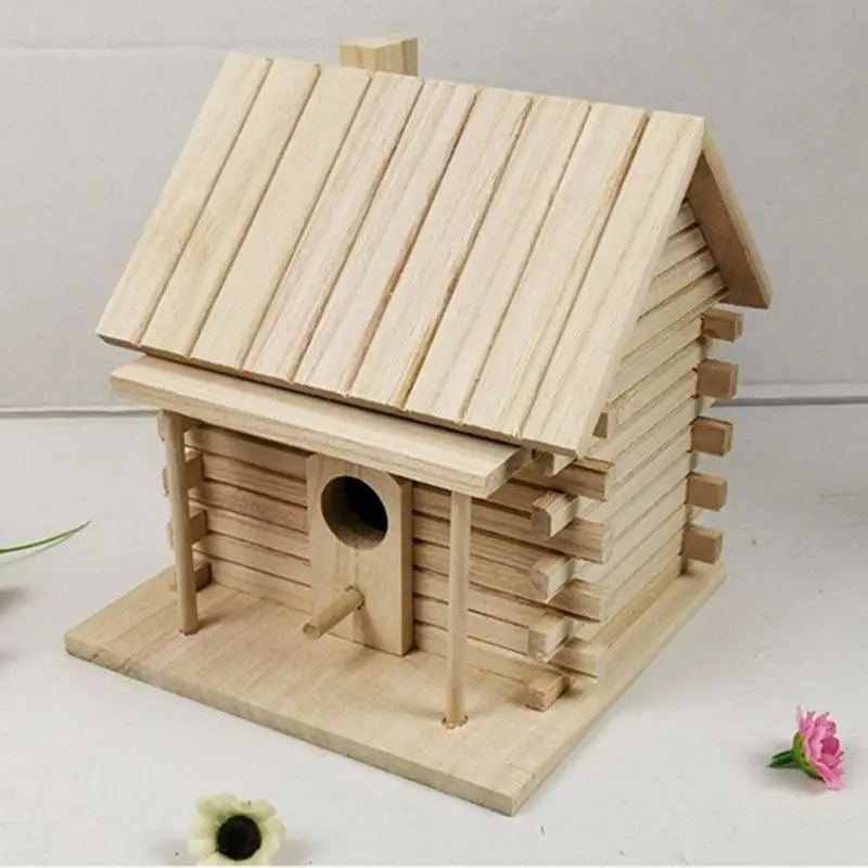 Деревянный домик для птиц, Теплая Коробка для разведения птиц, уличное гнездо, домик для домашних животных, игрушка GXMA