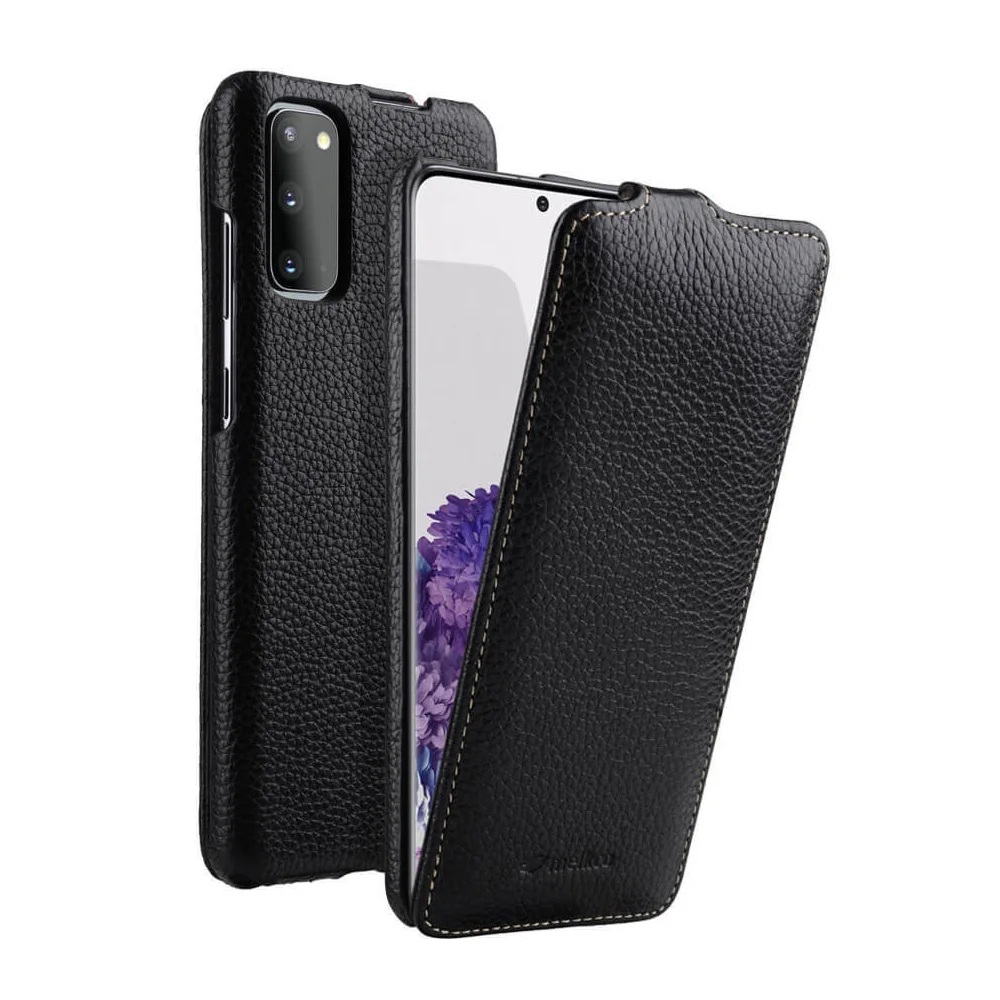 

Vertical Open Genuine Leather Flip Phone Case For Samsung Galaxy S20/S20Plus/S20 Ultra Cases Real Cowhide Business Cover