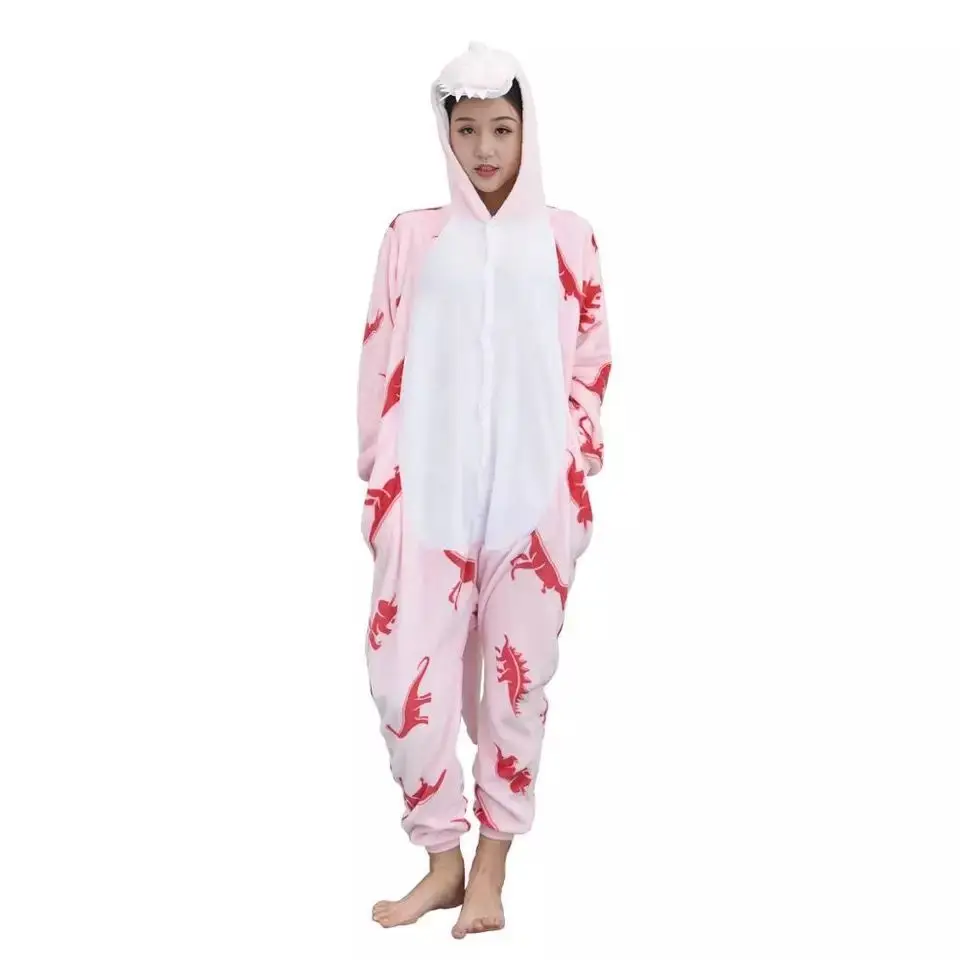 XXL Size Adult Dinosaur Onesies Animal Pajamas Cosplay Costume Party Funny Jumpsuits Christmas