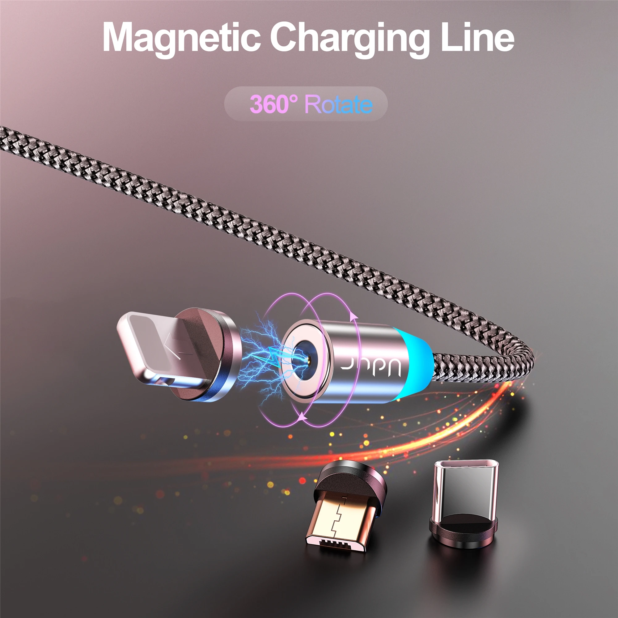 Udyr Магнитный Micro usb type C кабель для iphone samsung Android 2 м Быстрая зарядка магнит Зарядное устройство USB кабель провод для мобильного телефона шнур