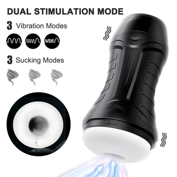 Automatic Male Sucking Masturbator Vibrator Vagina Oral Blowjob Pussy Vacuum Masturbations Cup Sex Toys Adults Goods for Men 2