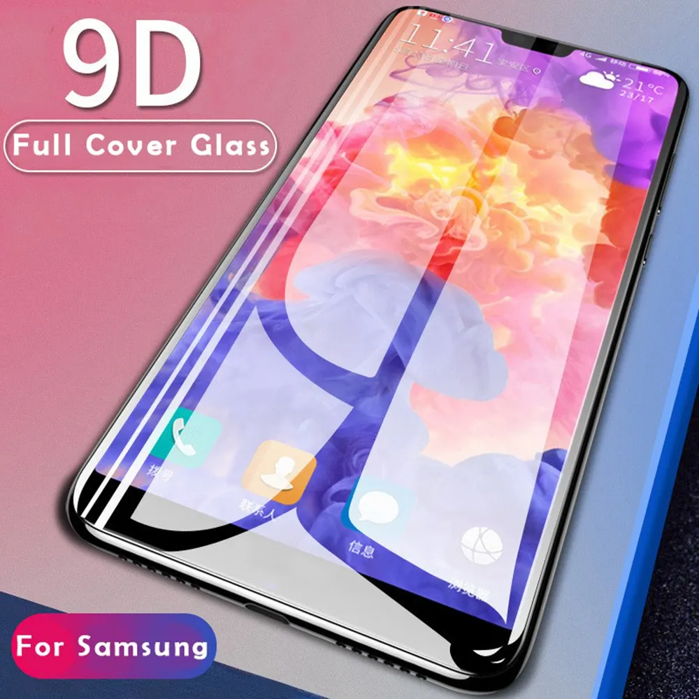 9D закаленное стекло для Samsung Galaxy A7 2018 A9 A6 A8 Plus на S10 J4 J6 Защитная пленка экрана |