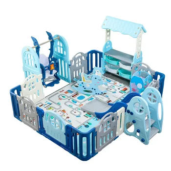 

Game Fence Children's Park Indoor Playground Safety Game Fence with Slides Family Baby Baby Crawling Mats Fence