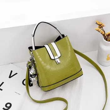

New Fashion Bucket Shoulder Bag Women High Quality Crossbody Bag Female Messenger Bags Ladies Synthetic Leather Handbags