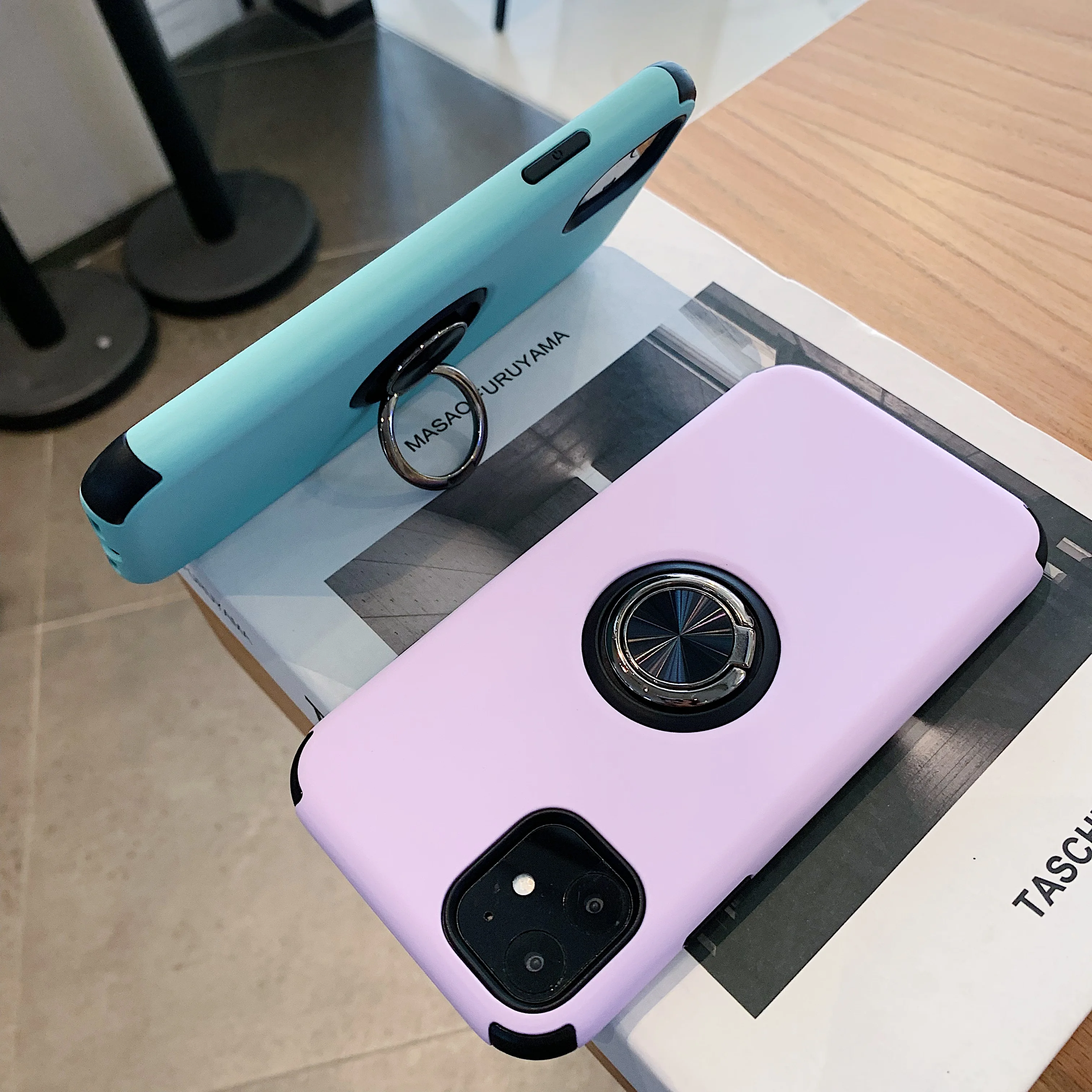 20 шт./лот, цветное кольцо+ TPU+ PC защитный чехол для iphone 6 7 8 X XS XR XS Max 6 7 8 plus 11 Pro Max, Жесткий Чехол