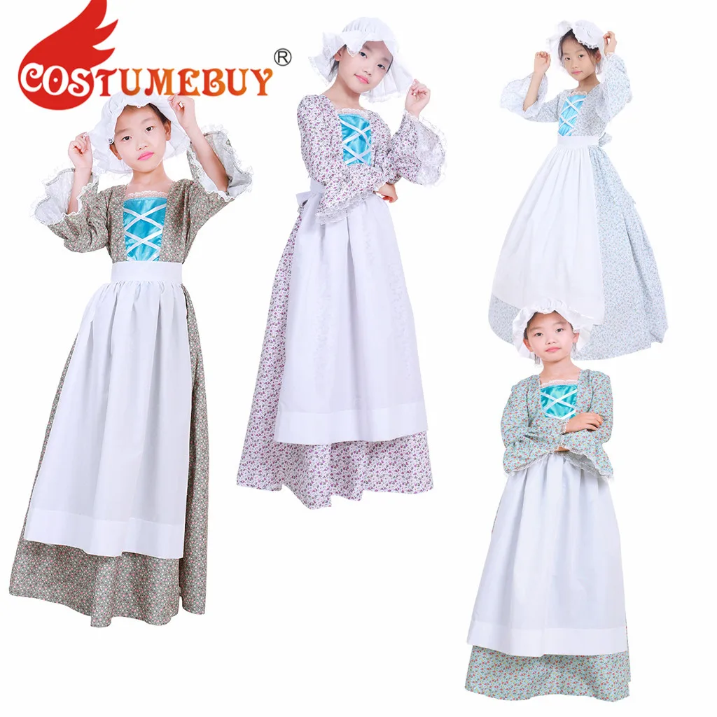 CostumeBuy ребенка в викторианском стиле Pioneer Странник Wench Сельский цветочный прерий детское платье сельской местности платье в колониальном стиле платье в стиле "Лолита" L920