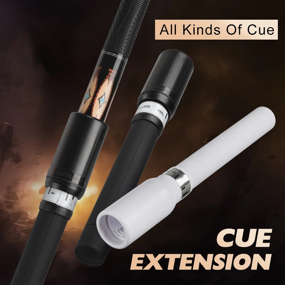 FITS 99% OF ALL CUES AND CUE RESTS UNIVERSAL PUSH-ON TELESCOPIC CUE EXTENSION 