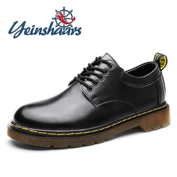 

2020 Mens Shoes Casual Leather High Quality Men Shoes Boots Lace-up Solid Oxford Retro Non-Slip Mens Luxury Brand Zapatos Hombre