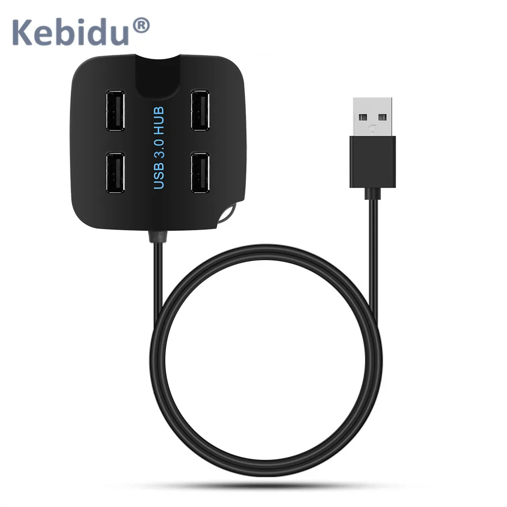 Kebidu 4 порта USB концентраторы 3,0 высокоскоростной передатчик данных Зарядка USB 3,0 концентратор разветвитель для ноутбуков ПК Компьютерные аксессуары