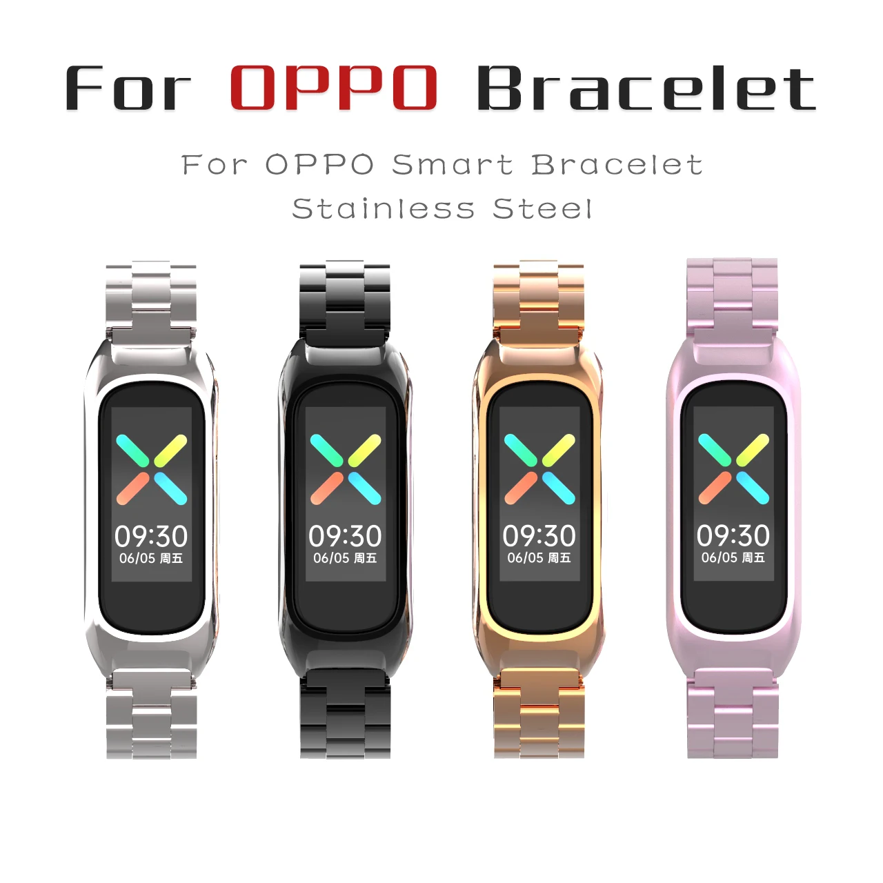 

Metal Strap For OPPO Smart Bracelet Band Stainless Steel replacement For OPPO Watch Replacement Wrist Wristbands accessories