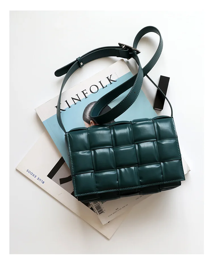 Dark Green Новинка, сумки через плечо из натуральной кожи для женщин, популярные плетеные роскошные сумки, женские сумки, дизайнерские сумки через плечо, женские сумки - Цвет: Dark Green