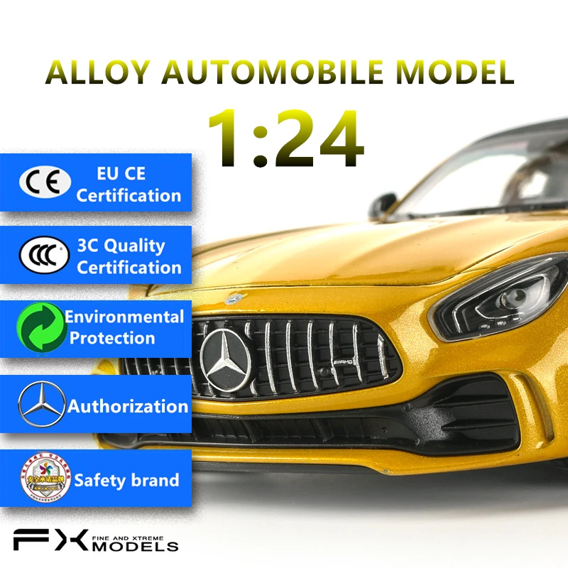 Welly 1:24 Mercedes-Benz AMG GTR модель автомобиля из сплава моделирование автомобиля украшение коллекция Подарочная игрушка Литье под давлением модель игрушка для мальчиков