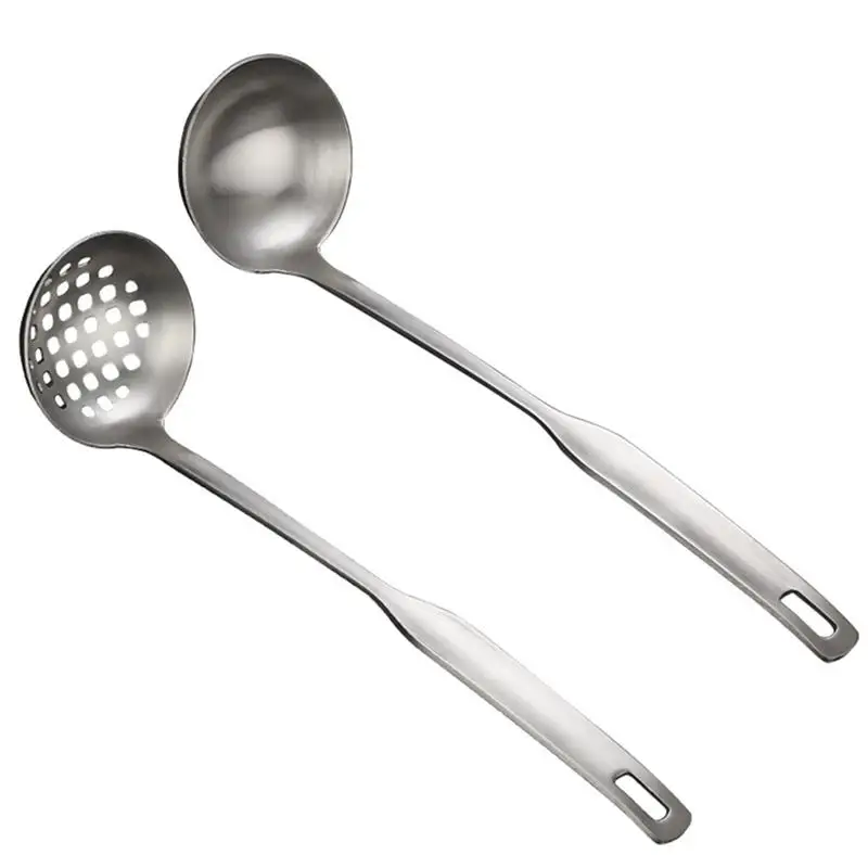 Stainless Steel Kitchen Ladle Long Handle Soup Scoop Slotted Ladle Spoon Baking Cookware for home cocina accesorio
