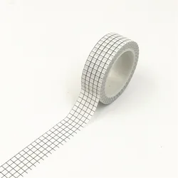 Pure Color White & Black Washi Tape (White grid)