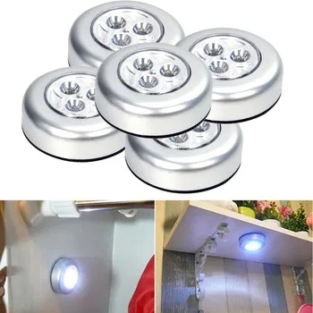 

5Pcs Motion Touch Ceiling Night Light Home Fashion Battery Powered Wireless Night Light Stick on Tap Touch Lamp Lights CD