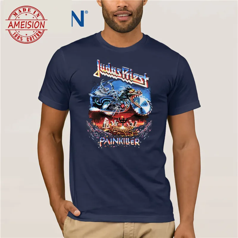Plain Hard Rock Punk Metal Band Judas Priest Painkiller MenUnisex T-shirt T Shirt Hot Topic Men Short Sleeve PLUS SIZE | Мужская одежда