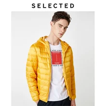 Отборный мужской светильник зимняя верхняя одежда съемный капюшон утиный пух куртка пальто S | 419312505