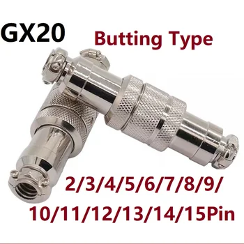 

1Set GX20 2/3/4/5/6/7/8/9/10/11/12/13/14/15Pin 20mm Butting Aviation Circular Socket Male & Female Docking Wire Panel Connector