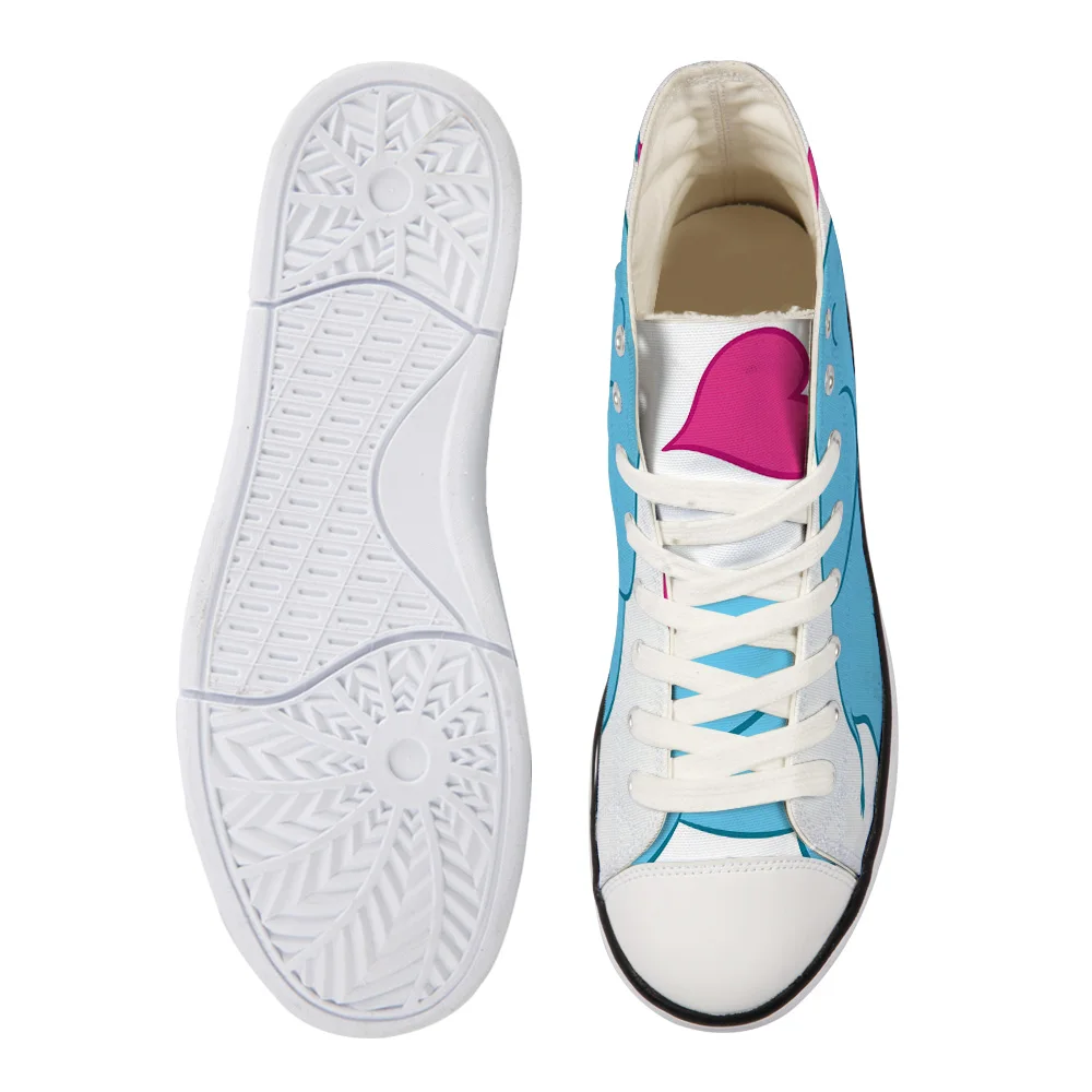 WHEREISART/Женская парусиновая обувь цвет синий слон любовь детская высокая флэтс