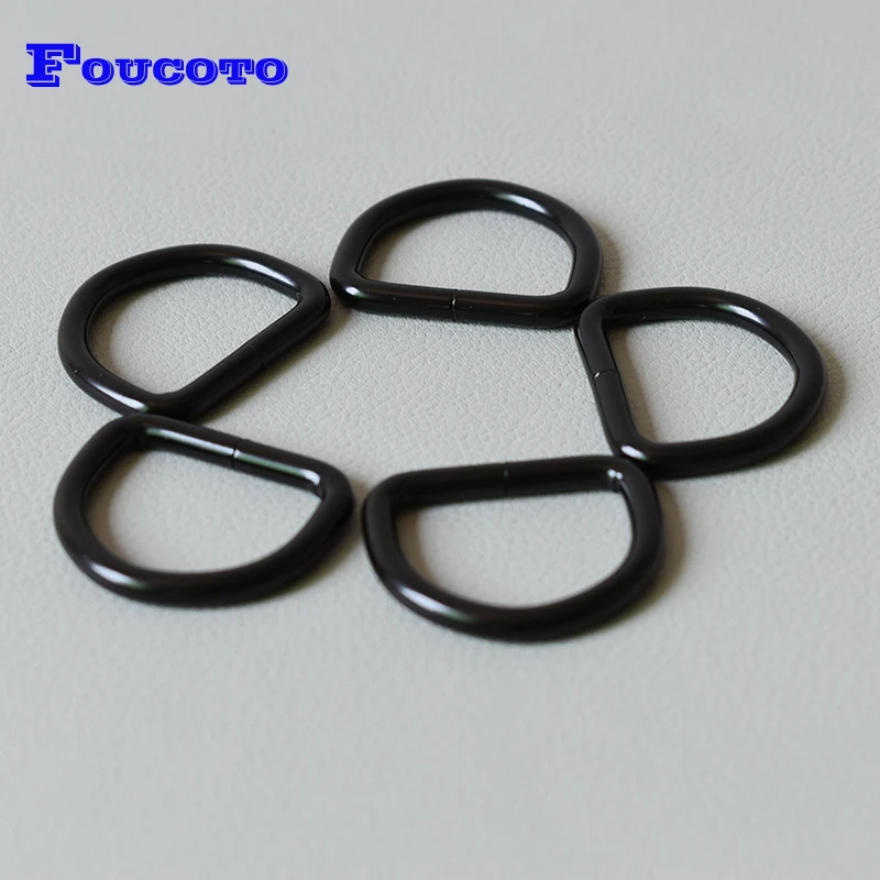 

20Pcs/Lot Flat Dee Rings For 1Inch(25mm) Webbing Garment Backpack Diy Dog Collars Sewing Parts Accessories-Black