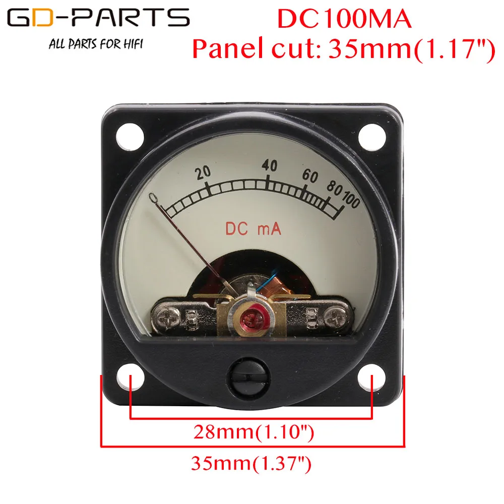 35 мм DC100mA DC200mA 500UA VU панельный измеритель амперметр с 12V Теплый задний светильник