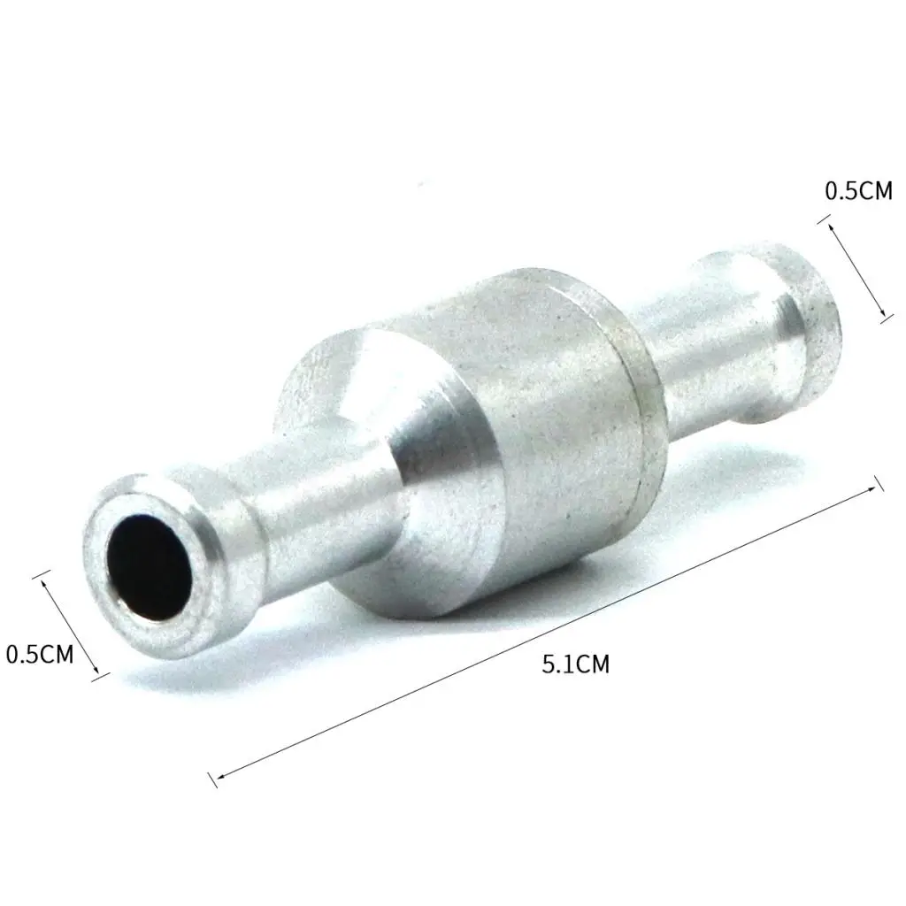 

Petrol Oil Fuel Non Return One Way Check Valve Aluminium Alloy Silver 5/8mm