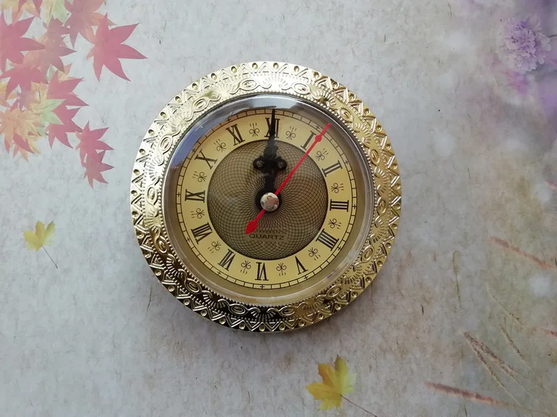 2 шт 92 мм Встроенные часы DIY Золотая отделка кварцевые часы-вставка головка DIY Настольная Замена для часов наборы