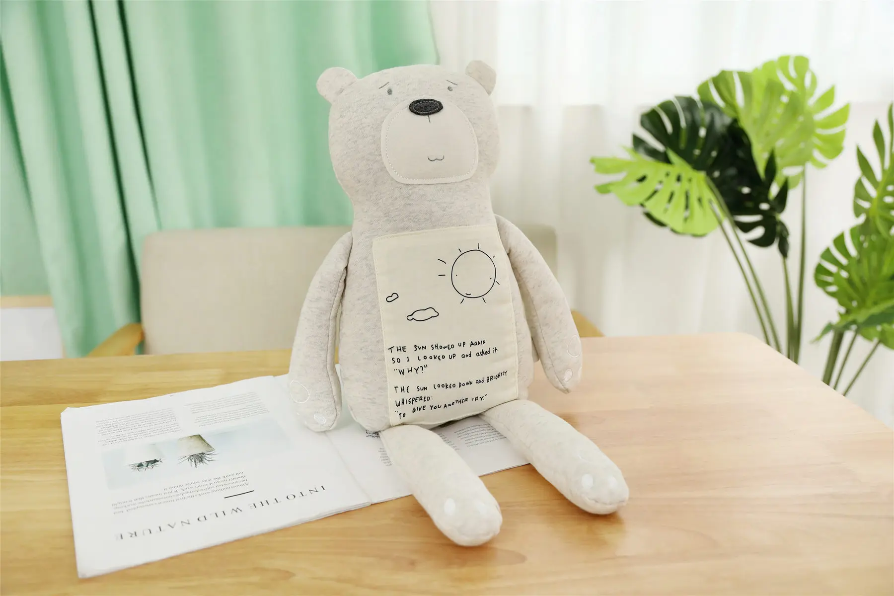 Lucky Boy Sunday мягкая хлопковая мягкая игрушка в виде животных Медведь Кролик Обезьяна Плюшевая Кукла Дети Кукла для сна подарок на день рождения