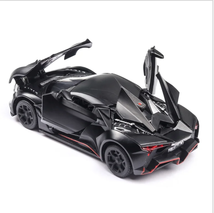 

Simulation 1: 32 Lexan super sports car with sound and light open door alloy toy model decoration children's toys black car