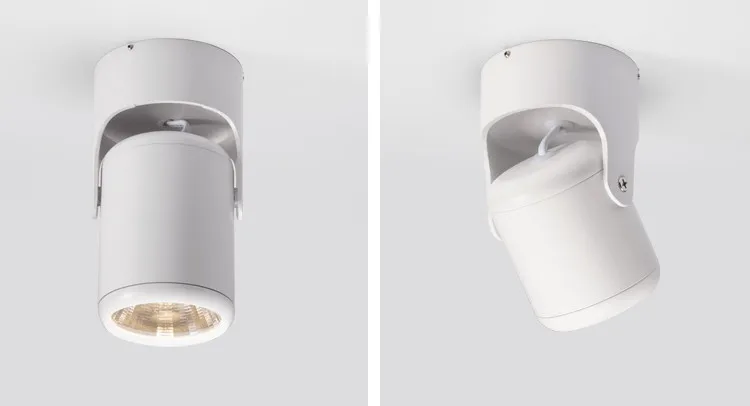 White Black Dimmable Rotating LED Downlights Surface Mounted Adjustment COB AC85-265V 8W 10W 12W 15W LED Ceiling Lamp Spot light