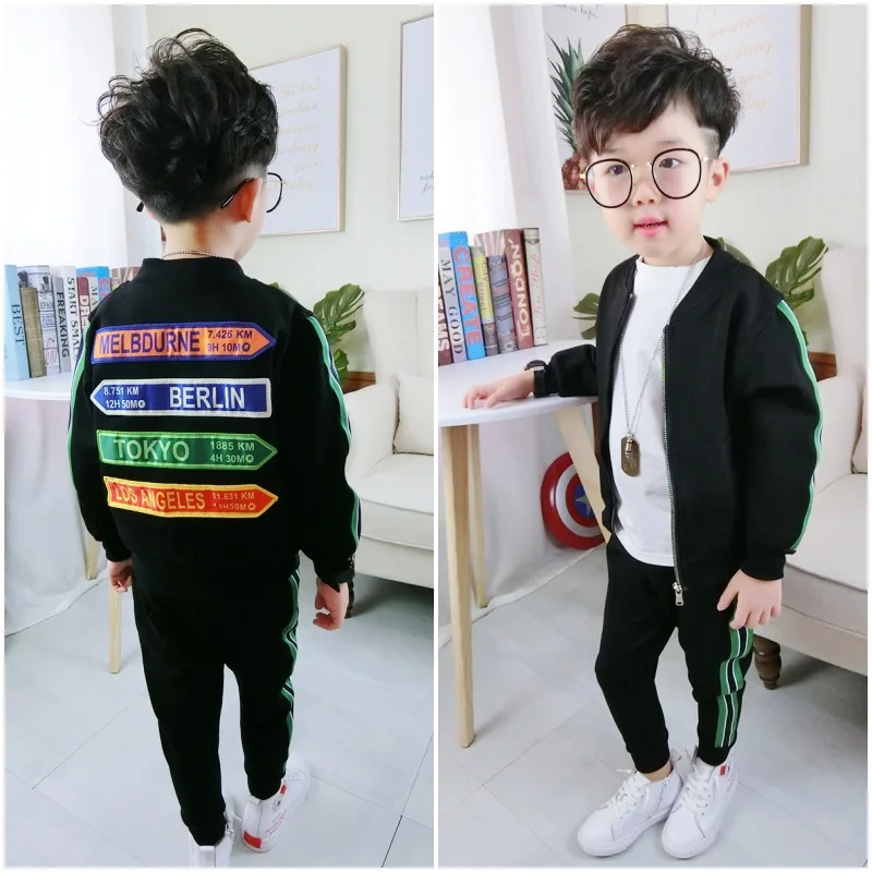 

BOY'S Suit Spring Clothing 2019 New Style Korean-style Fashion Clothing Children Two-Piece Set Baby Handsome Sports Leisure Suit