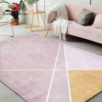 

Bubble Kiss Nordic Style Carpet Pink Geometric Golden Line Rug Modern Home Living Room Large Carpets Bedroom Decor Non-slip Rug
