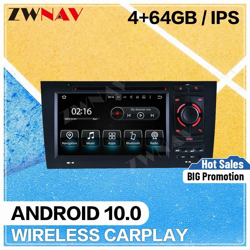 2 Din carplay Android 10 экран ar DVD-плеер для AUDI A6 1997-2004 GPS-навигация Мультимедиа Авто Аудио